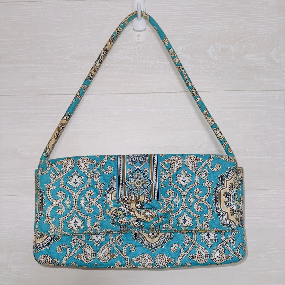 Vera Bradley Turquoise Paisley Quilted Shoulder Bag